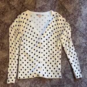 Black and white polka dot cardigan